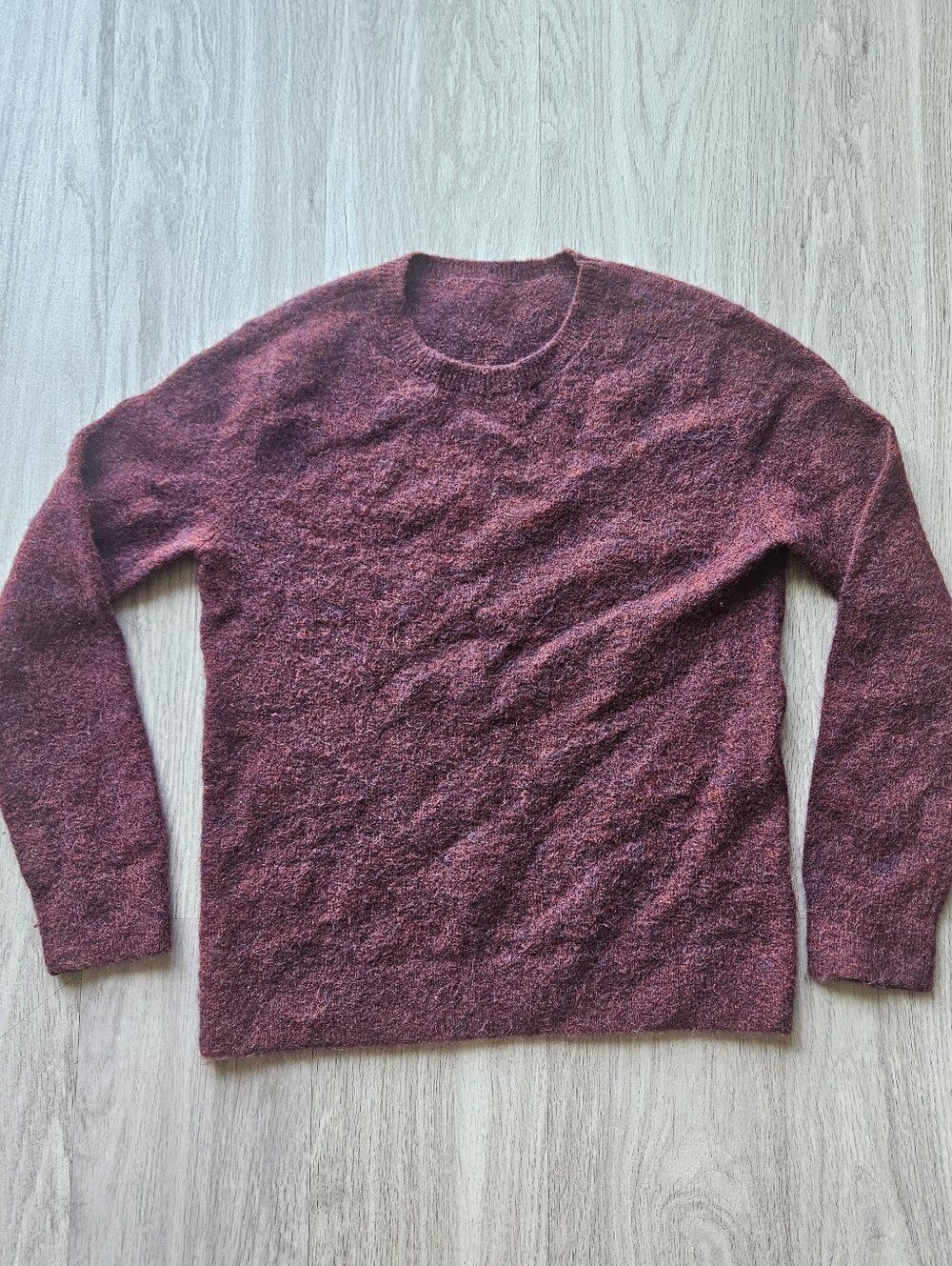 & Other Stories Burgundy Wool Mohair Blend Sweater